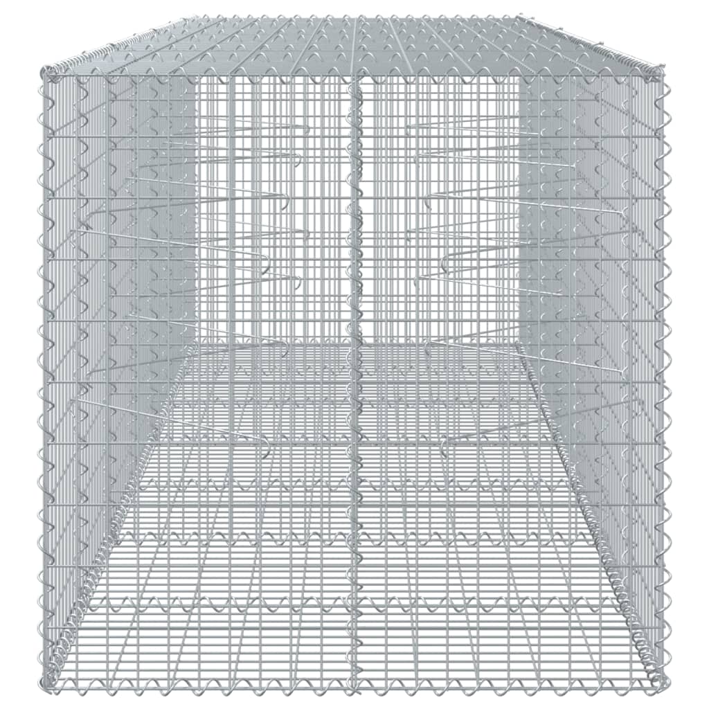 vidaXL Gabione mit Deckel 350x100x100 cm Verzinktes Eisen