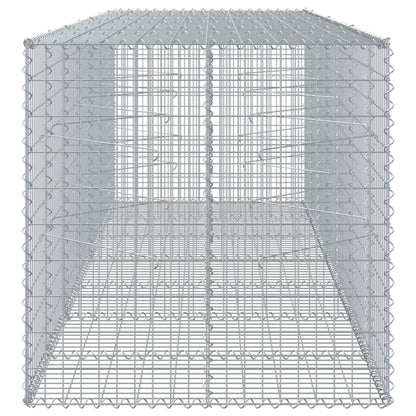 vidaXL Gabione mit Deckel 350x100x100 cm Verzinktes Eisen