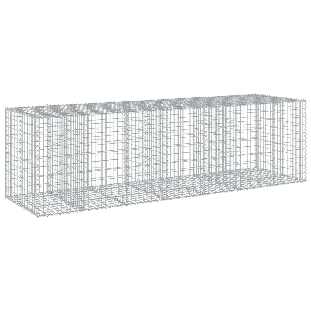 vidaXL Gabione mit Deckel 350x100x100 cm Verzinktes Eisen