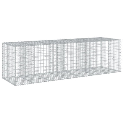 vidaXL Gabione mit Deckel 350x100x100 cm Verzinktes Eisen