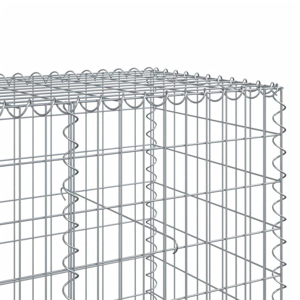 vidaXL Gabione mit Deckel 350x100x100 cm Verzinktes Eisen