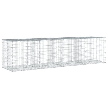 vidaXL Gabione mit Deckel 400x100x100 cm Verzinktes Eisen