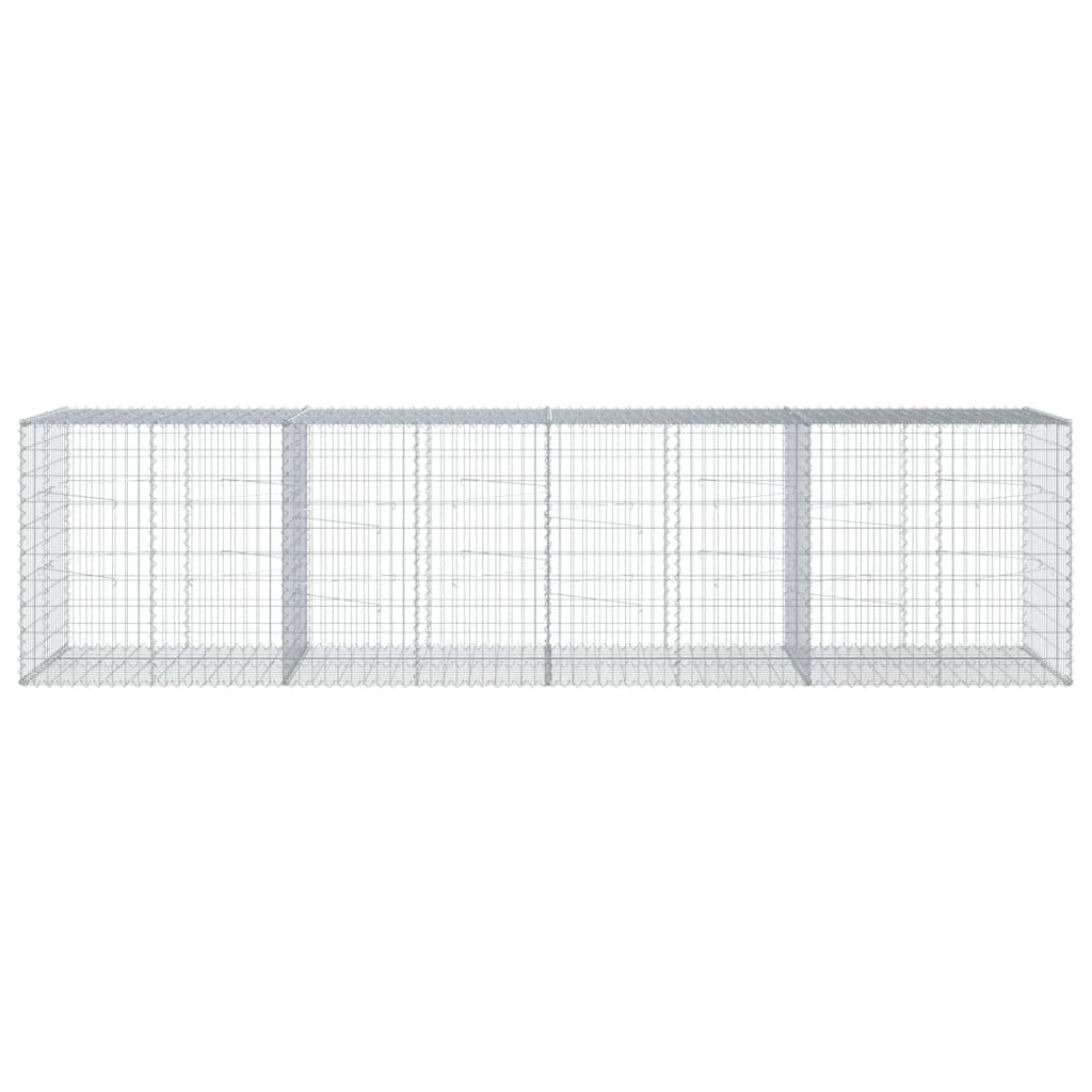 vidaXL Gabione mit Deckel 400x100x100 cm Verzinktes Eisen