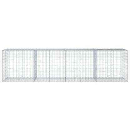 vidaXL Gabione mit Deckel 400x100x100 cm Verzinktes Eisen
