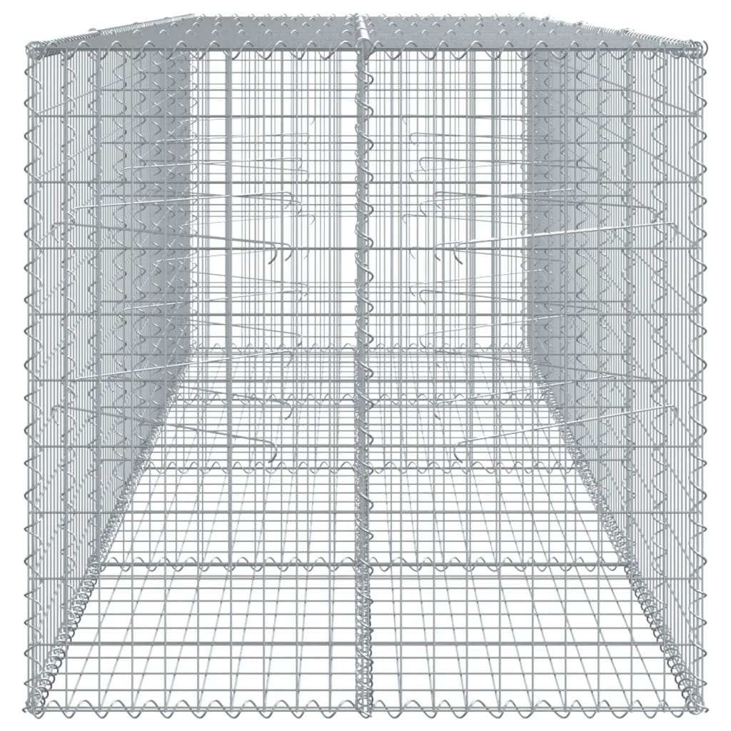 vidaXL Gabione mit Deckel 400x100x100 cm Verzinktes Eisen