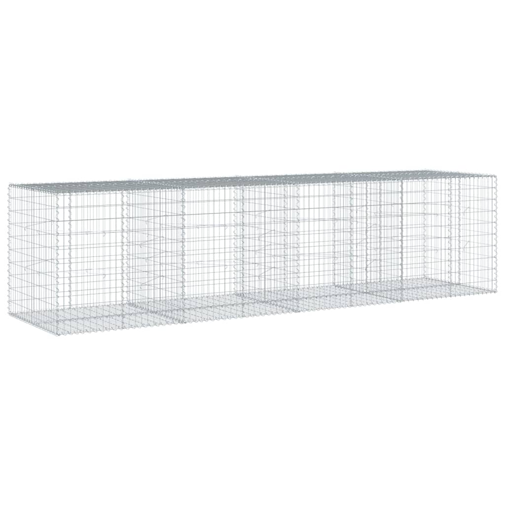 vidaXL Gabione mit Deckel 400x100x100 cm Verzinktes Eisen
