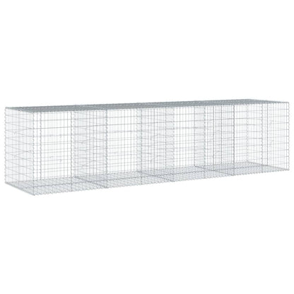 vidaXL Gabione mit Deckel 400x100x100 cm Verzinktes Eisen