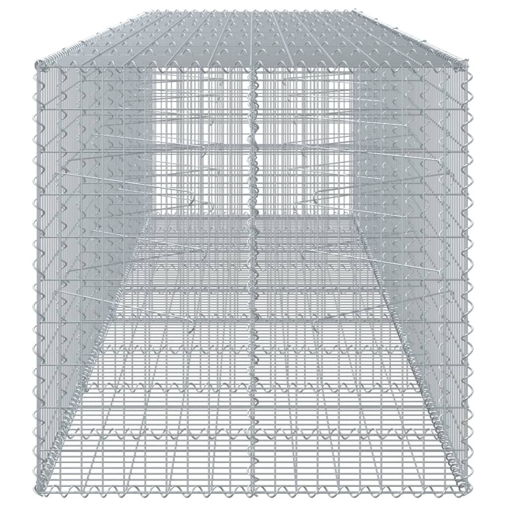 vidaXL Gabione mit Deckel 450x100x100 cm Verzinktes Eisen