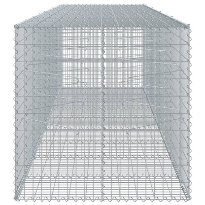 vidaXL Gabione mit Deckel 450x100x100 cm Verzinktes Eisen