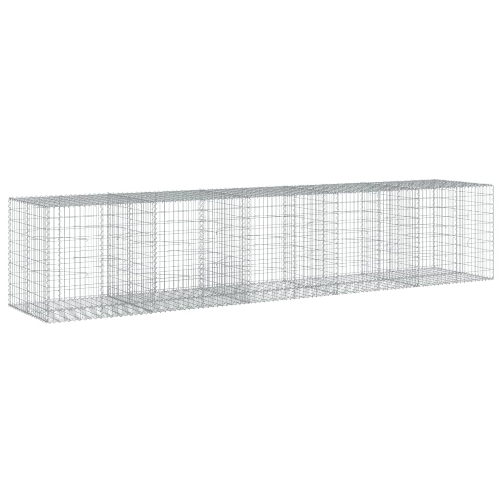 vidaXL Gabione mit Deckel 500x100x100 cm Verzinktes Eisen