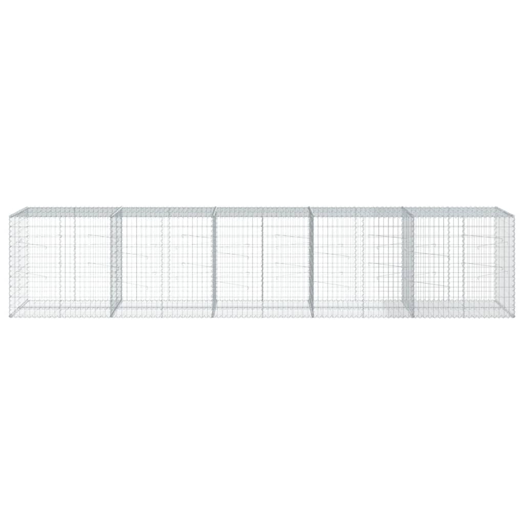 vidaXL Gabione mit Deckel 500x100x100 cm Verzinktes Eisen