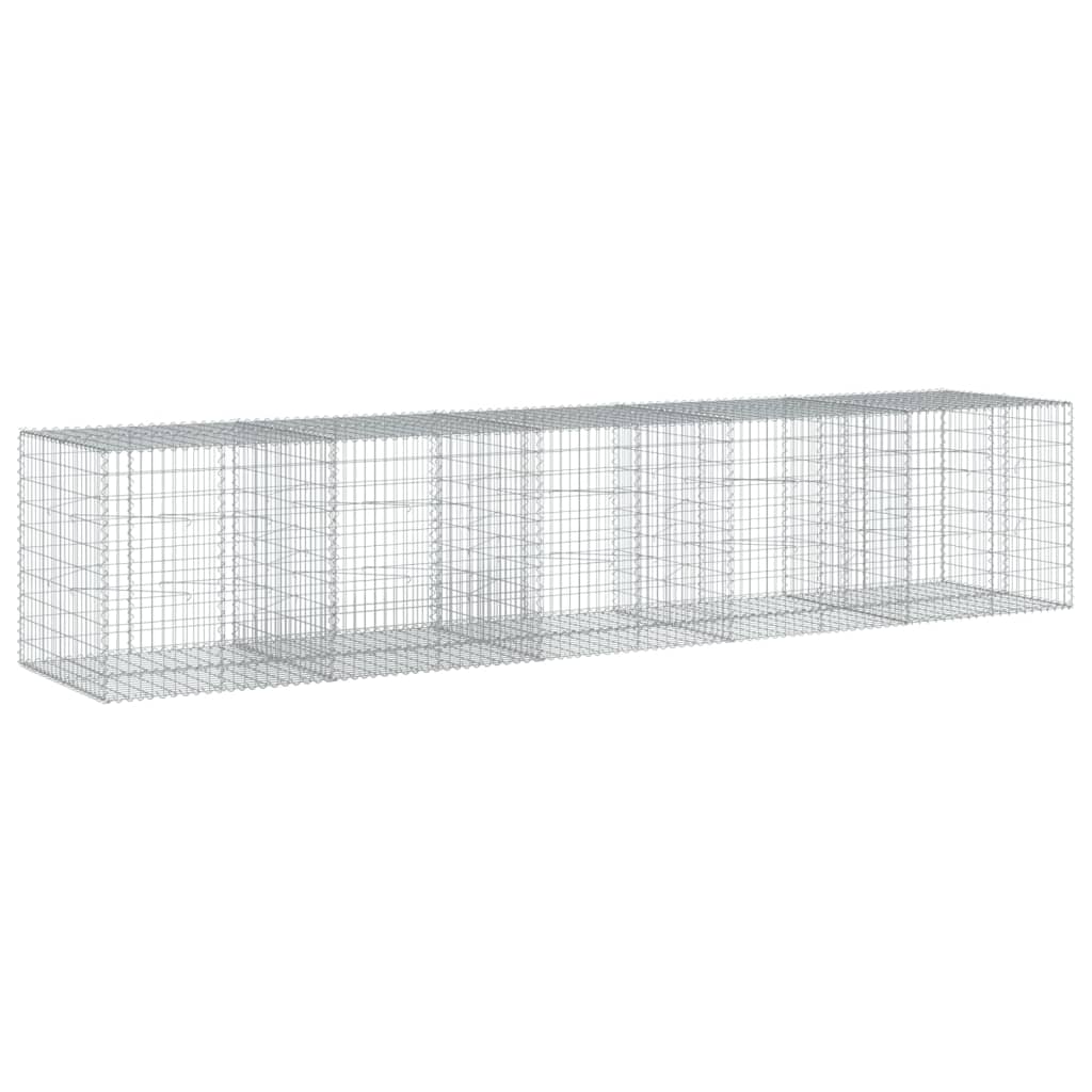 vidaXL Gabione mit Deckel 500x100x100 cm Verzinktes Eisen