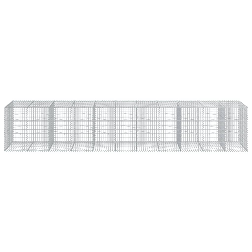 vidaXL Gabionenkorb mit Deckel 550x100x100 cm en fer galvanisé