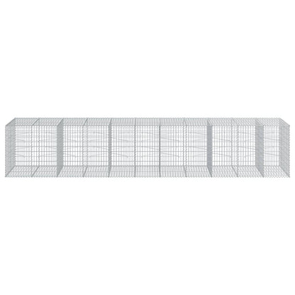 vidaXL Gabionenkorb mit Deckel 550x100x100 cm en fer galvanisé