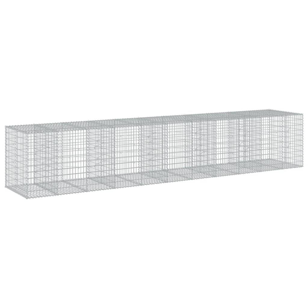 vidaXL Gabionenkorb mit Deckel 550x100x100 cm en fer galvanisé