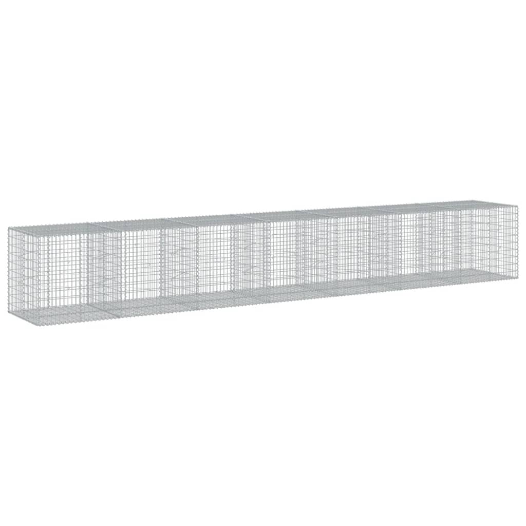 vidaXL Gabionenkorb mit Deckel 700x100x100 cm en acier galvanisé