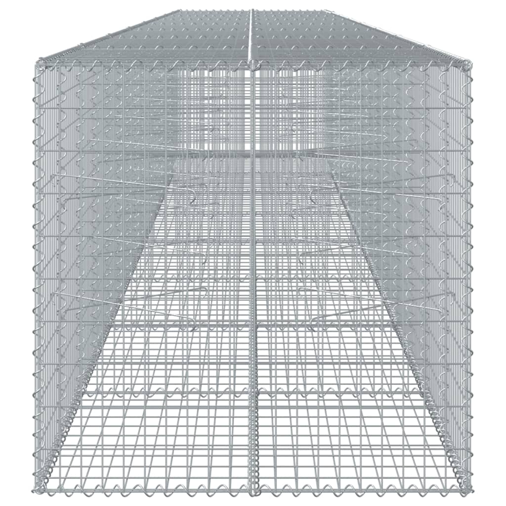 vidaXL Gabione mit Deckel 800x100x100 cm Verzinktes Eisen