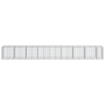 vidaXL Gabione mit Deckel 850x100x100 cm Verzinktes Eisen