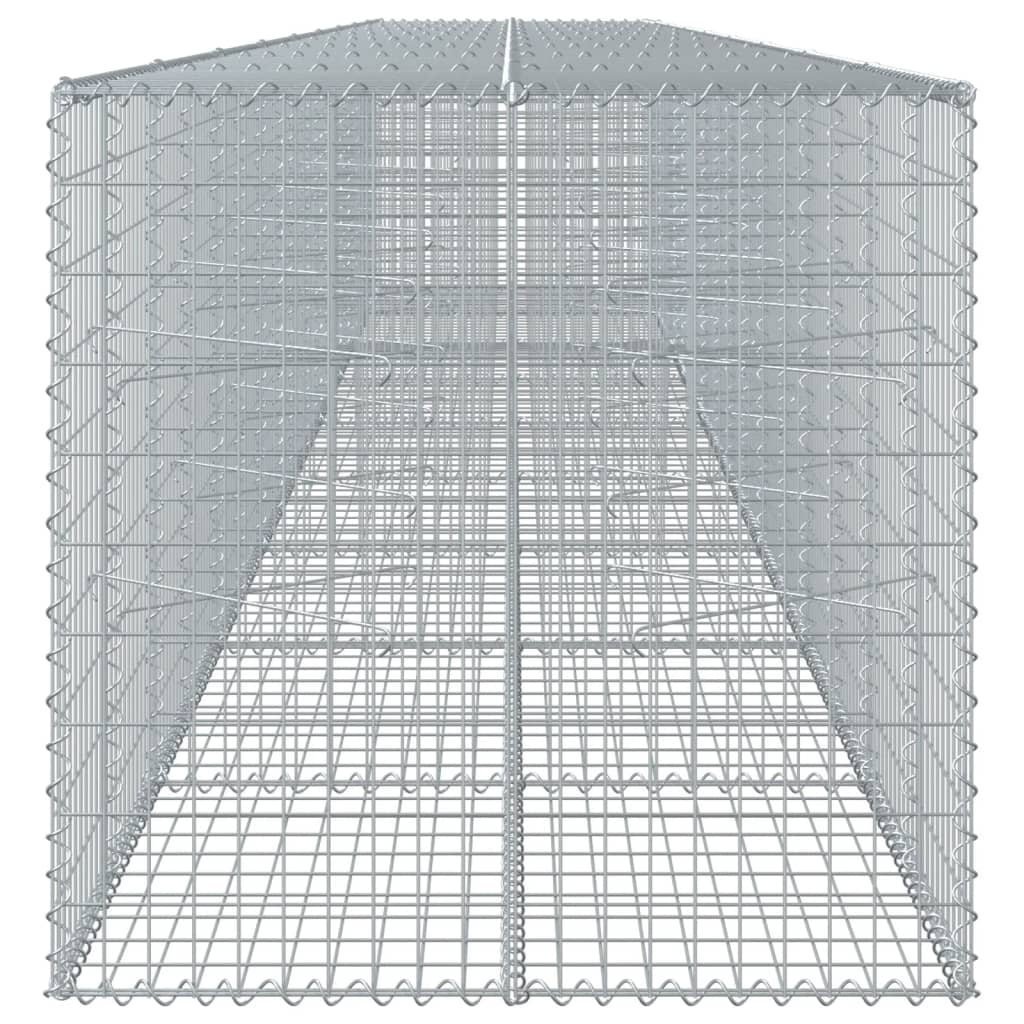 vidaXL Gabione mit Deckel 900x100x100 cm Verzinktes Eisen