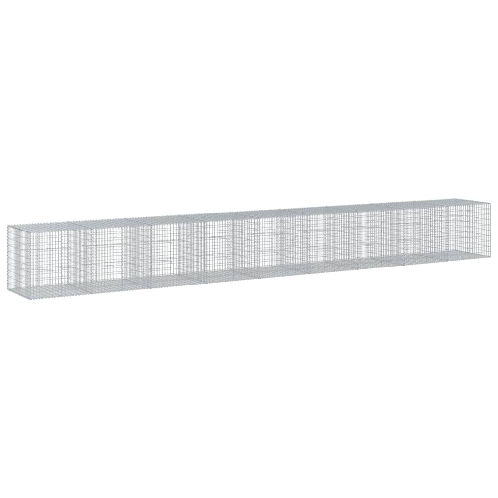 vidaXL Gabione mit Deckel 900x100x100 cm Verzinktes Eisen