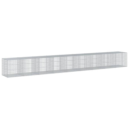 vidaXL Gabione mit Deckel 900x100x100 cm Verzinktes Eisen