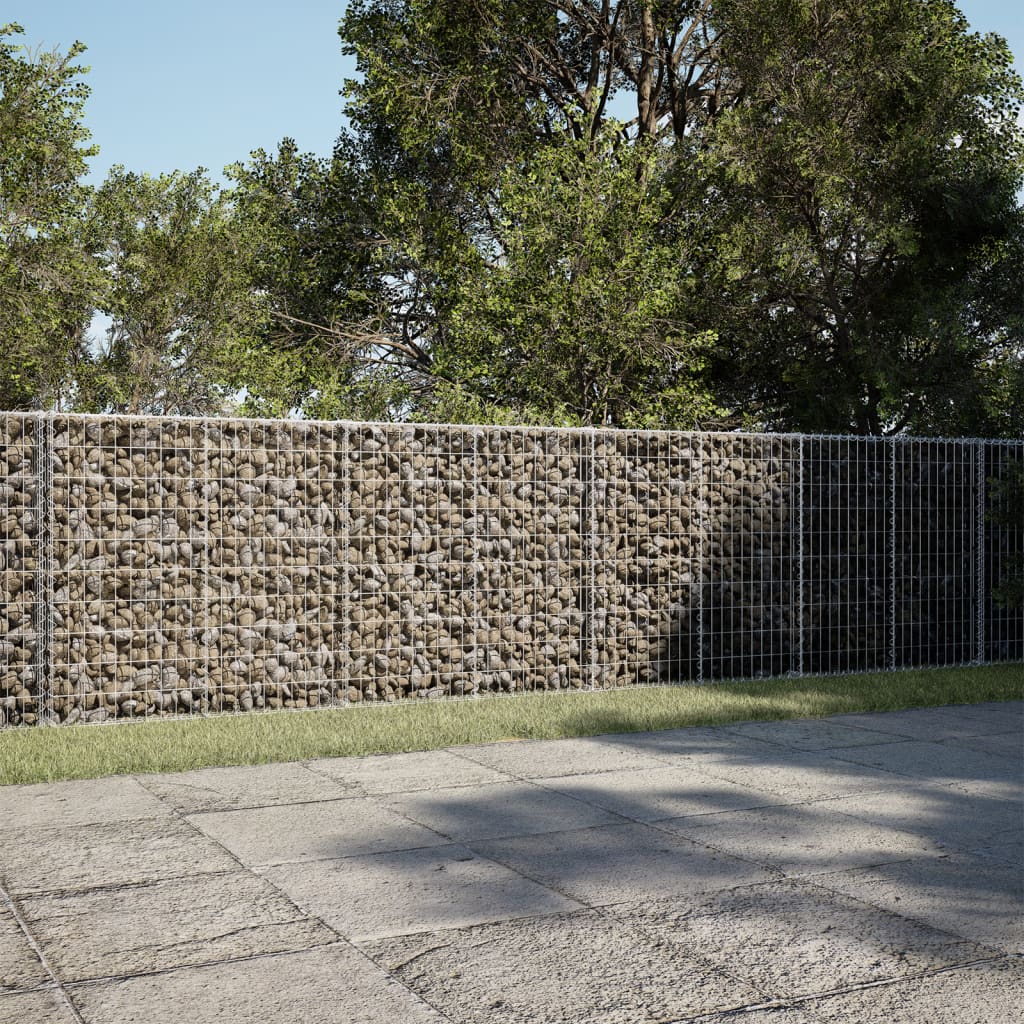 vidaXL Gabione mit Deckel 900x100x100 cm Verzinktes Eisen