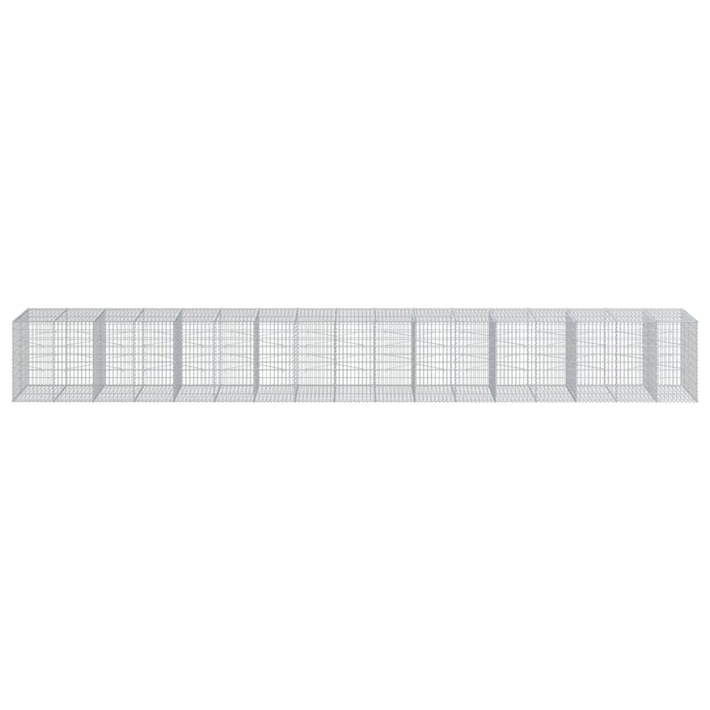 vidaXL Gabione mit Deckel 950x100x100 cm Verzinktes Eisen