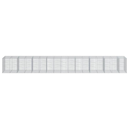 vidaXL Gabione mit Deckel 950x100x100 cm Verzinktes Eisen