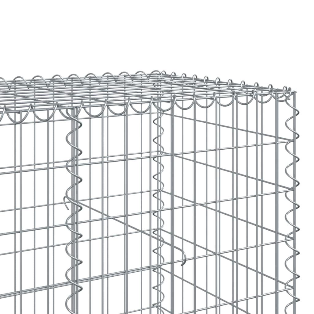 vidaXL Gabione mit Deckel 950x100x100 cm Verzinktes Eisen