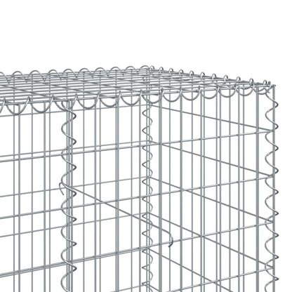 vidaXL Gabione mit Deckel 950x100x100 cm Verzinktes Eisen