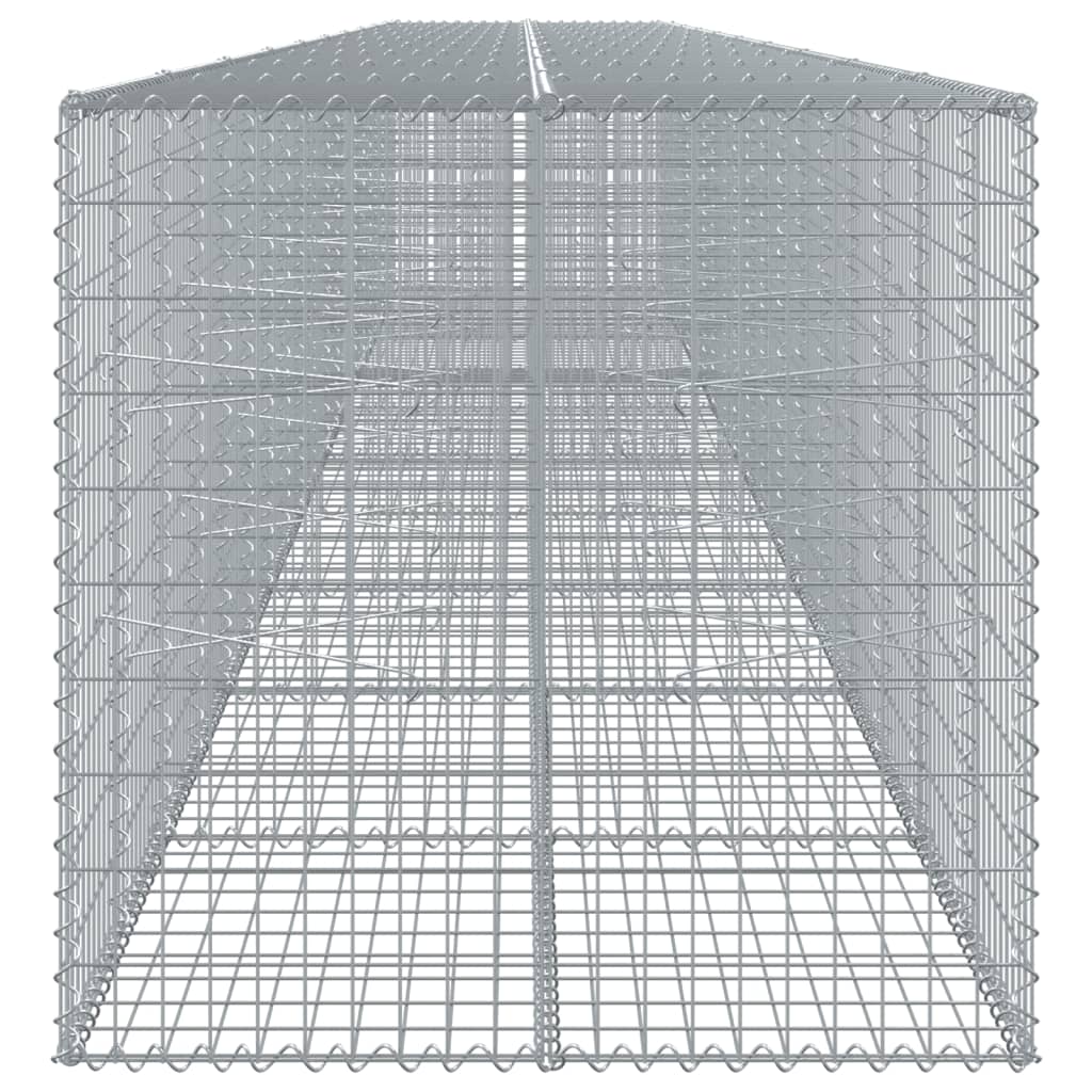 vidaXL Gabione mit Deckel 1000x100x100 cm Verzinktes Eisen