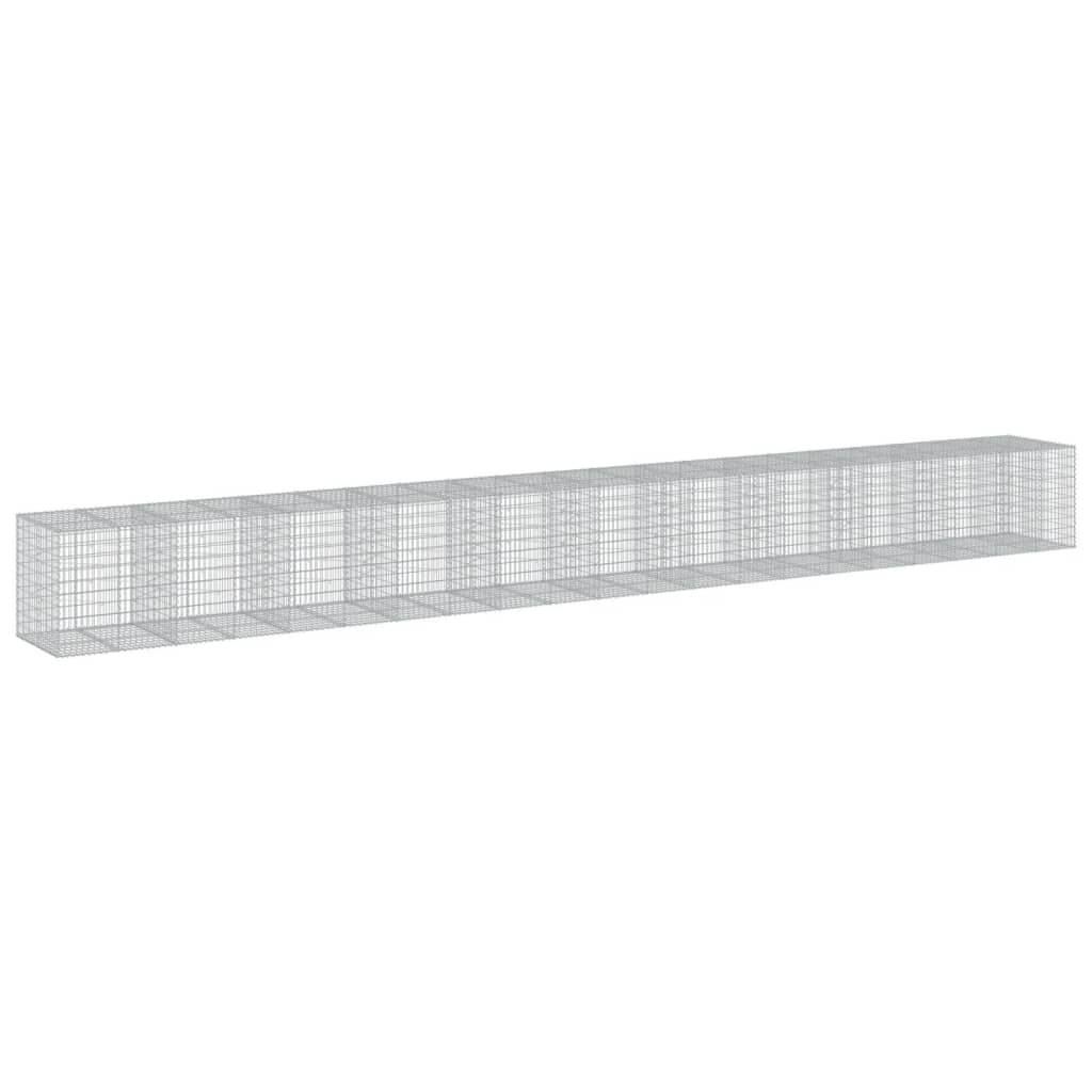 vidaXL Gabione mit Deckel 1050x100x100 cm Verzinktes Eisen