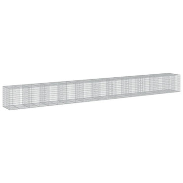 vidaXL Gabione mit Deckel 1050x100x100 cm Verzinktes Eisen