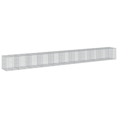 vidaXL Gabione mit Deckel 1050x100x100 cm Verzinktes Eisen