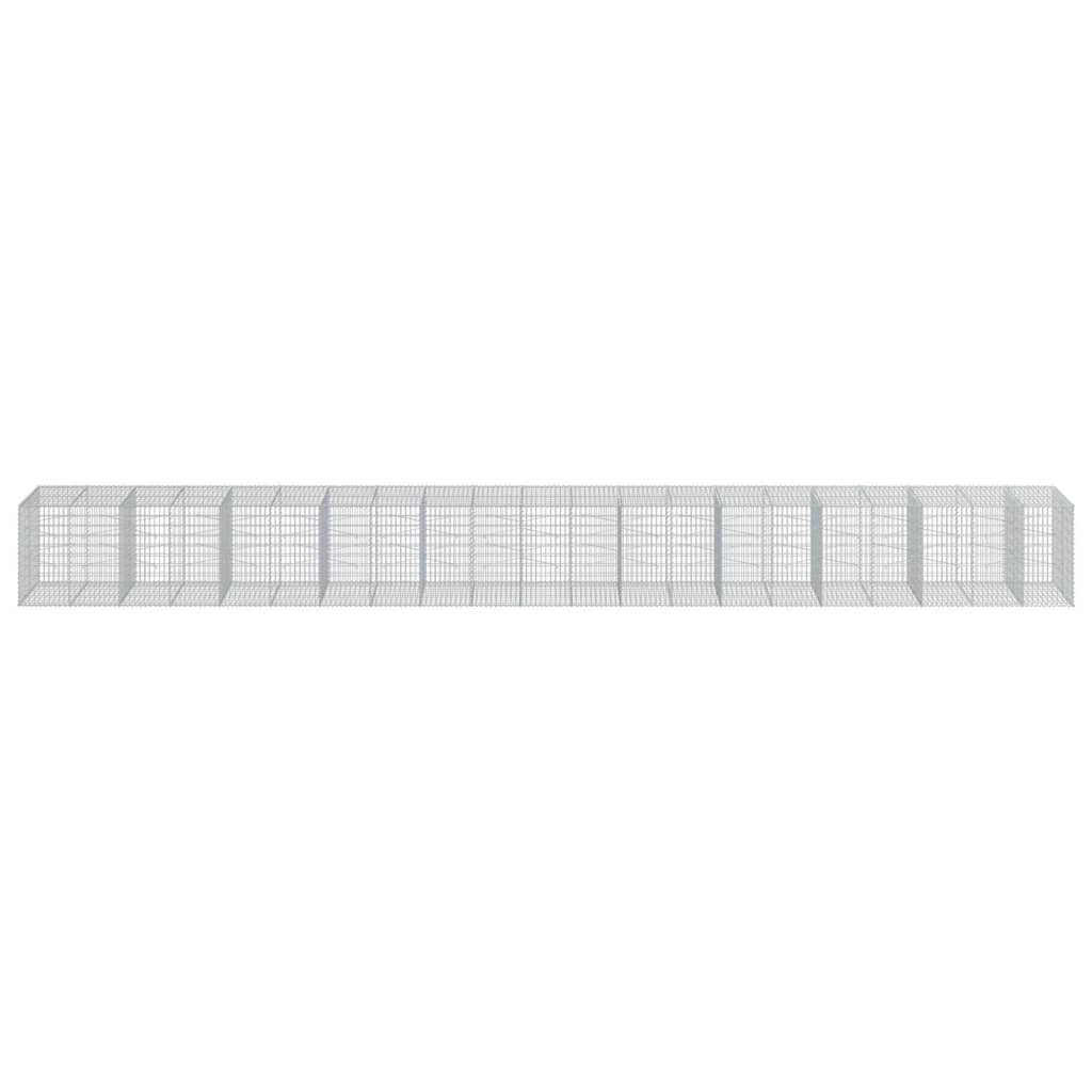 vidaXL Gabione mit Deckel 1050x100x100 cm Verzinktes Eisen