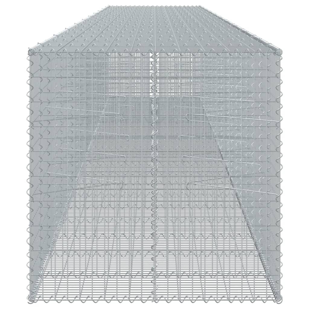 vidaXL Gabione mit Deckel 1050x100x100 cm Verzinktes Eisen