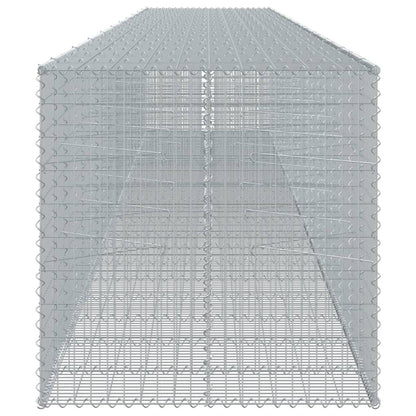 vidaXL Gabione mit Deckel 1050x100x100 cm Verzinktes Eisen