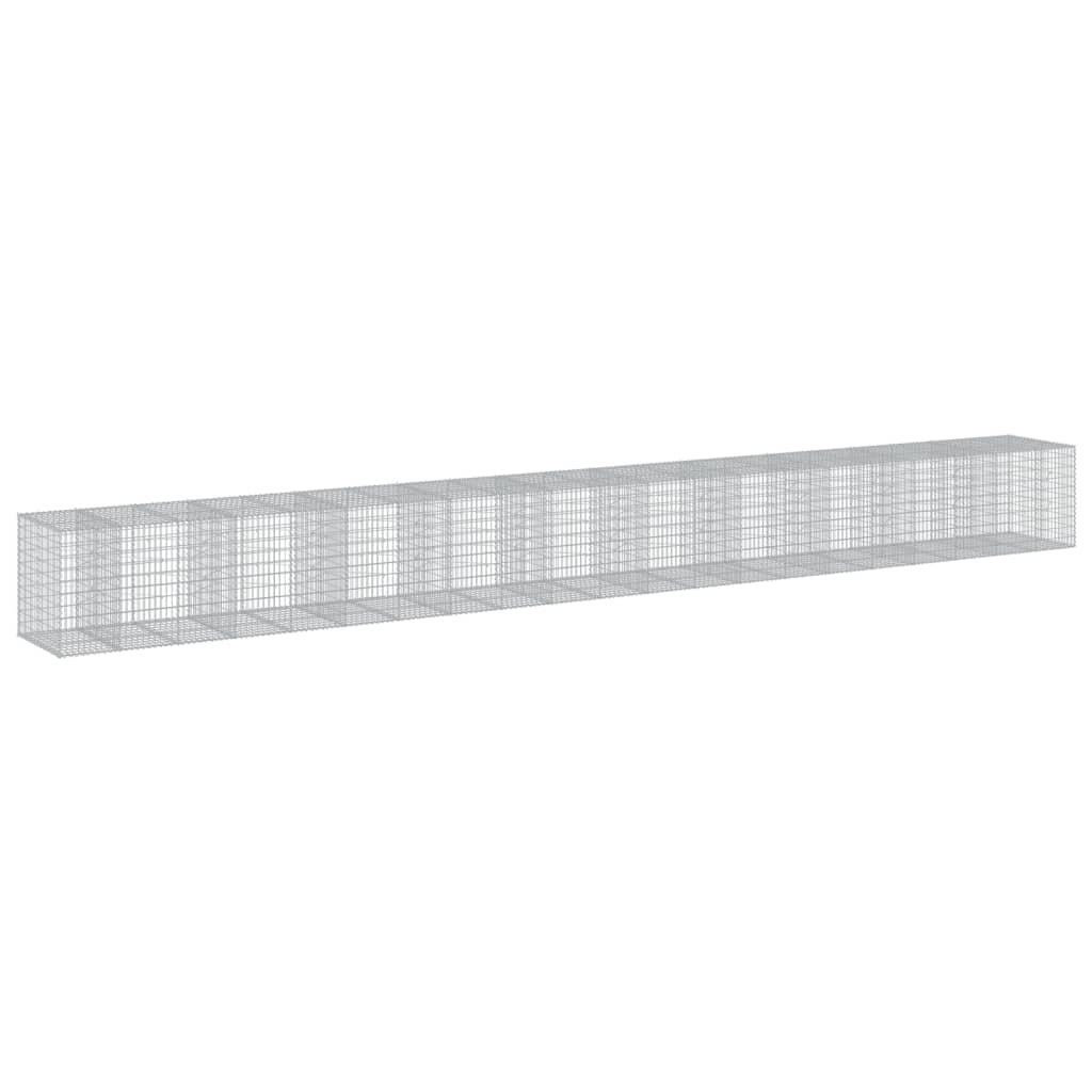 vidaXL Gabione mit Deckel 1050x100x100 cm Verzinktes Eisen