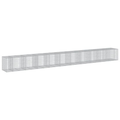 vidaXL Gabione mit Deckel 1050x100x100 cm Verzinktes Eisen