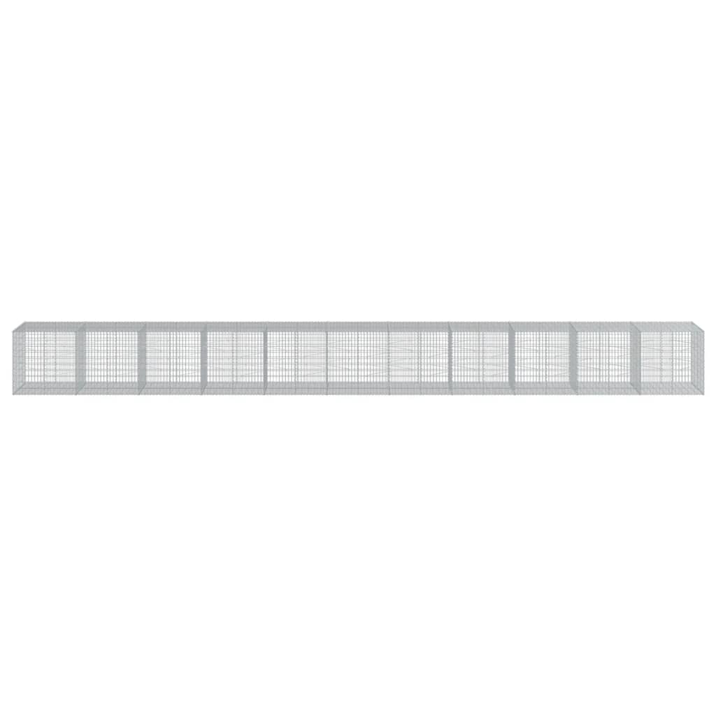 vidaXL Gabione mit Deckel 1100x100x100 cm Verzinktes Eisen