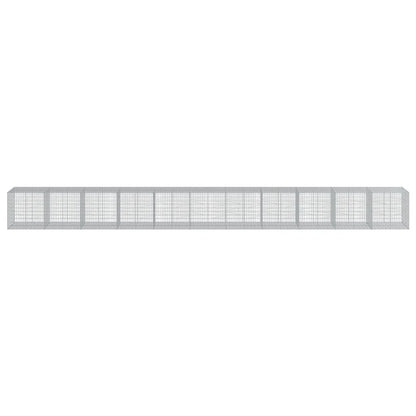 vidaXL Gabione mit Deckel 1100x100x100 cm Verzinktes Eisen