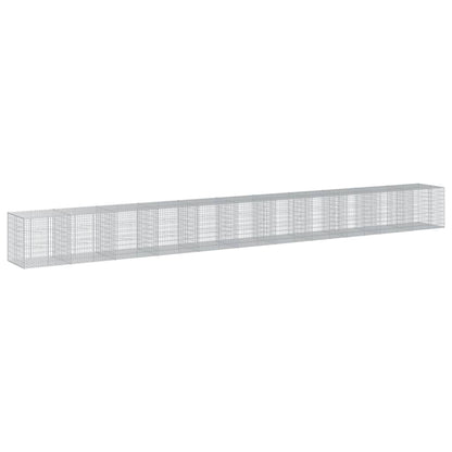 vidaXL Gabione mit Deckel 1100x100x100 cm Verzinktes Eisen
