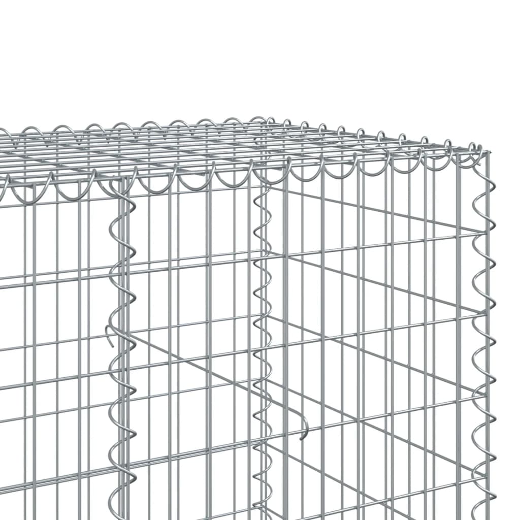 vidaXL Gabione mit Deckel 1100x100x100 cm Verzinktes Eisen