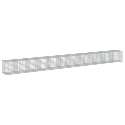 vidaXL Gabione mit Deckel 1200x100x100 cm Verzinktes Eisen