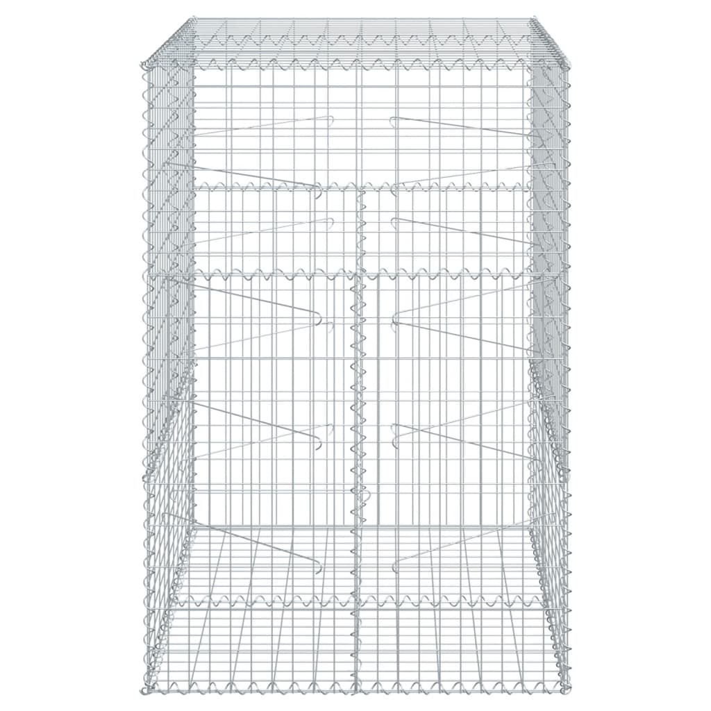 vidaXL Gabione mit Deckel 100x100x150 cm Verzinktes Eisen