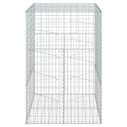 vidaXL Gabione mit Deckel 100x100x150 cm Verzinktes Eisen