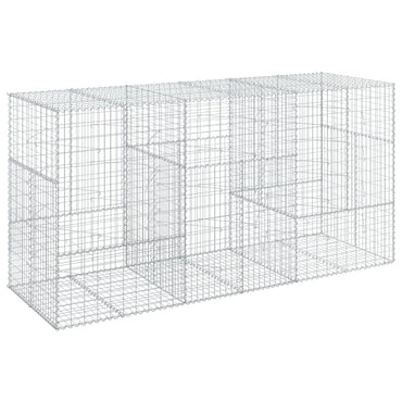 vidaXL Gabione mit Deckel 300x100x150 cm Verzinktes Eisen