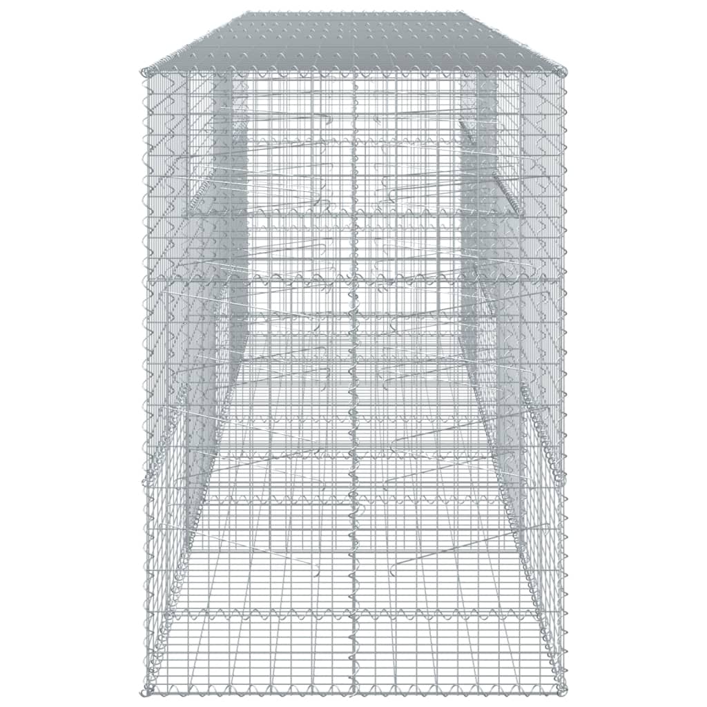 vidaXL Gabione mit Deckel 400x100x150 cm Verzinktes Eisen