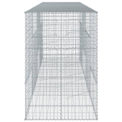vidaXL Gabione mit Deckel 400x100x150 cm Verzinktes Eisen