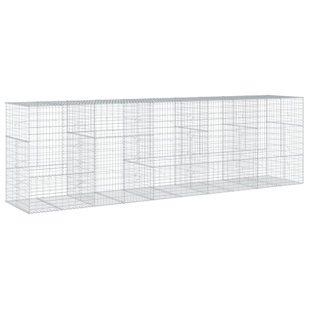 vidaXL Gabione mit Deckel 500x100x150 cm Verzinktes Eisen